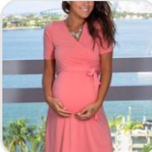 Bump Girl Coral Maternity Dress -S